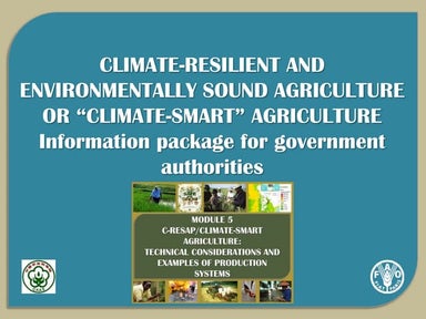 Climate resilient and environmentally sound agriculture - Module 5