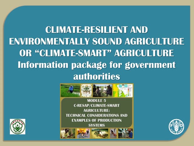 Climate resilient and environmentally sound agriculture - Module 5