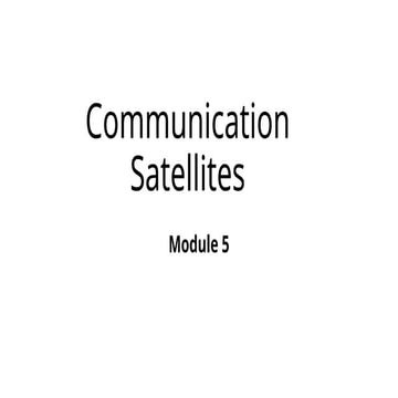 Communication Satellites - Application Satellites