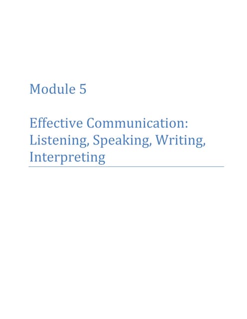 Module 5 communication