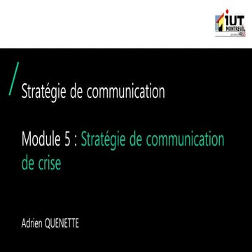 Cours information communication : la communication de crise | PDF