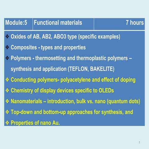 Module 5 functional materials