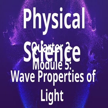 Wave properties of light science grade 12 | PPTX