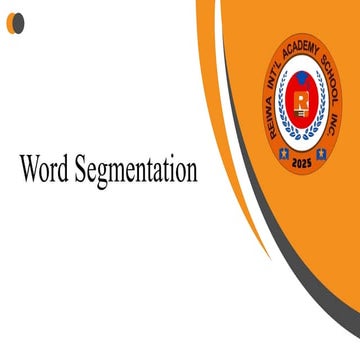 Module 5 Word Segmentation for esl learners | PPTX
