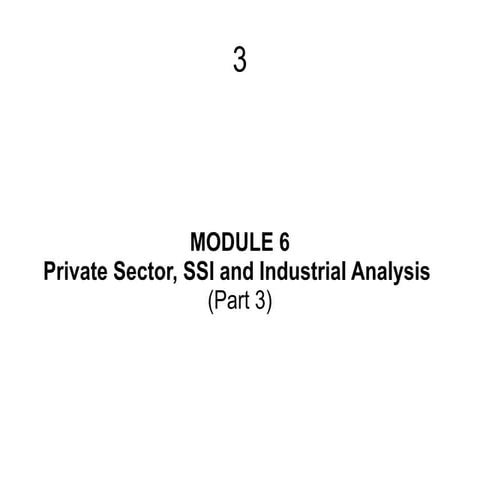 Module 6 3 private sector, ssi and industry analysis