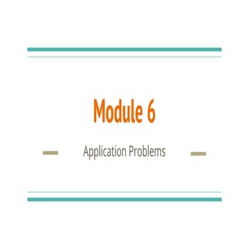 Module 6 application problems