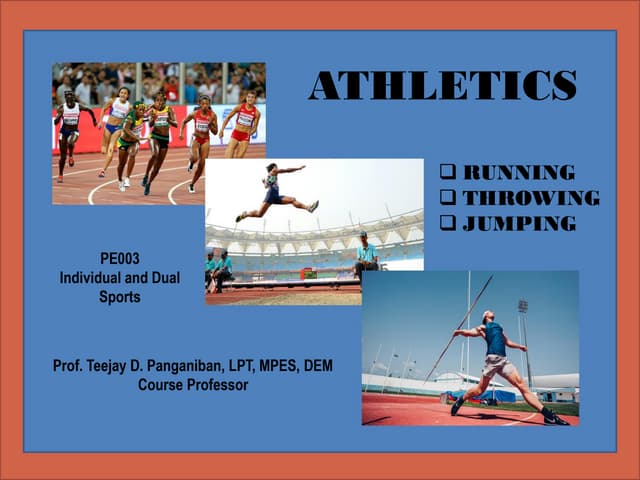 ATHLETICS EVENTS (Running, Throwing, Jumping.pptx | Track and Field ...