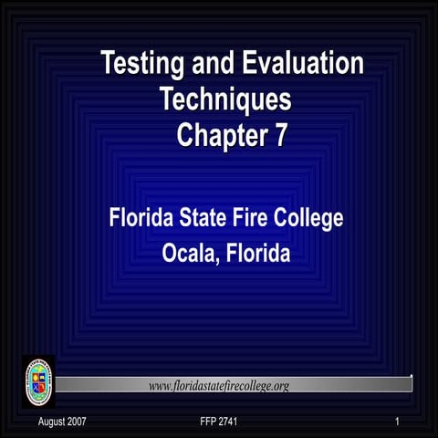Design Chapter 7 - Testing and Evaluation Techniques