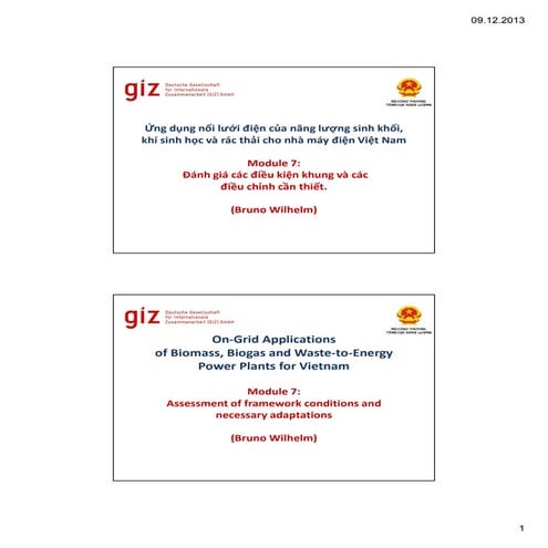 Module 7: Assessment of framework conditions and necessary adaptations