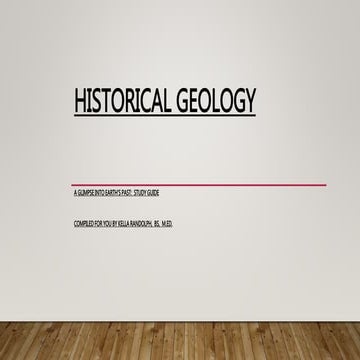  Historical Geology  Study Guide