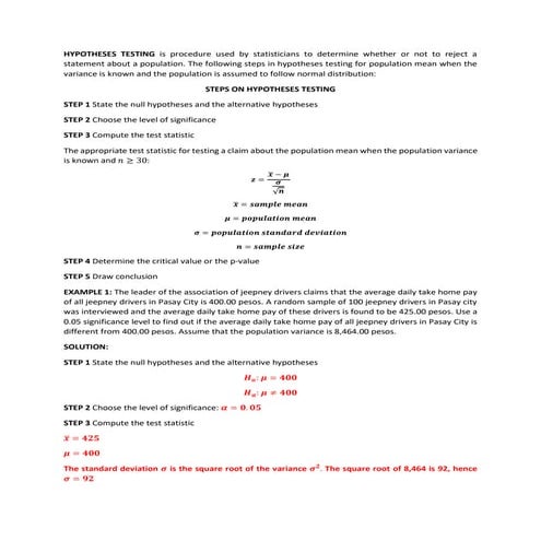 Module 7 hypothesis testing