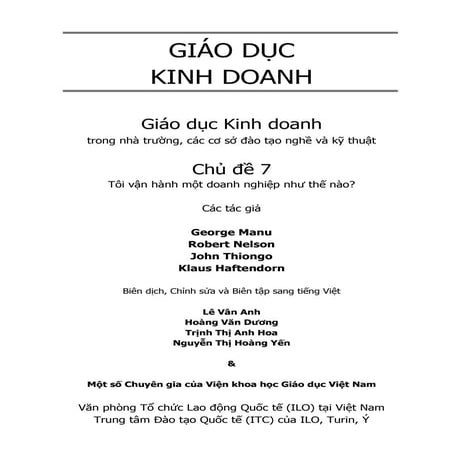 Giáo dục kinh doanh 7 - Tôi vận hành một doanh nghiệp như thế nào?