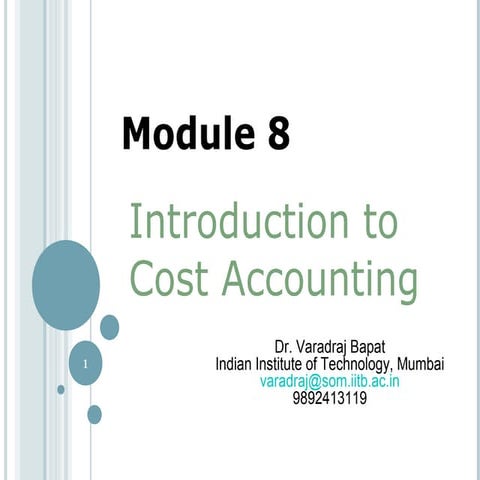 Introduction to cost managerial accounting