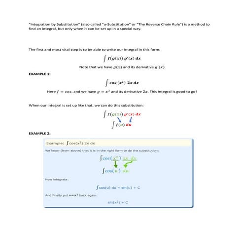 Module 8 the antiderivative substitution rule