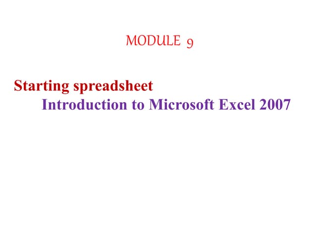 MODULE 9 EXELLE.pptx