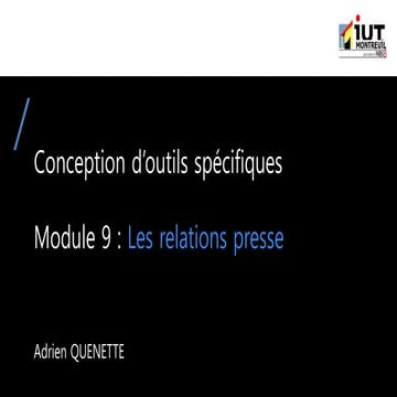 Cours information communication : les relations presse