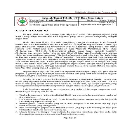 Module algoritma 