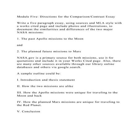 Module Five Directions for the ComparisonContrast EssayWrite a.docx