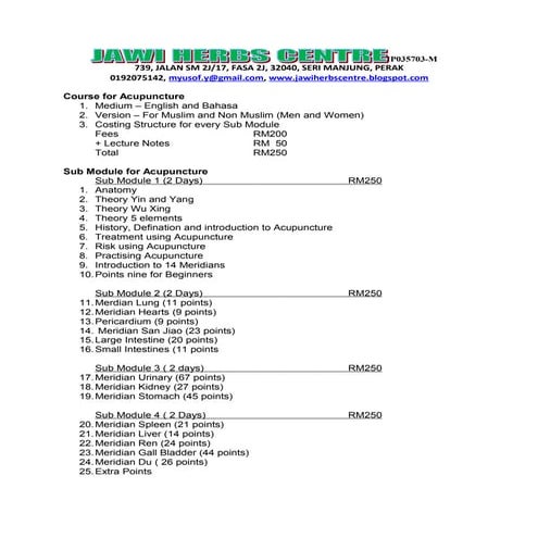 Module for acupuncture