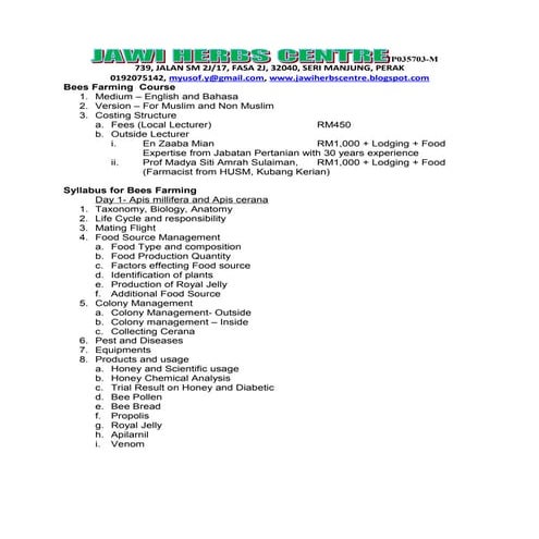 Module for commercial bees farming