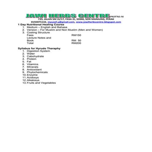 Module for nutritional healing