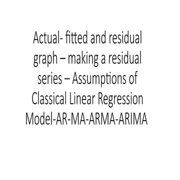 Time Series Analysis in Econometrics: AR, MA, ARMA, and ARIMA Models