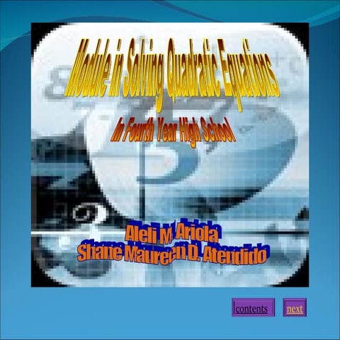 Module in solving quadratic equation