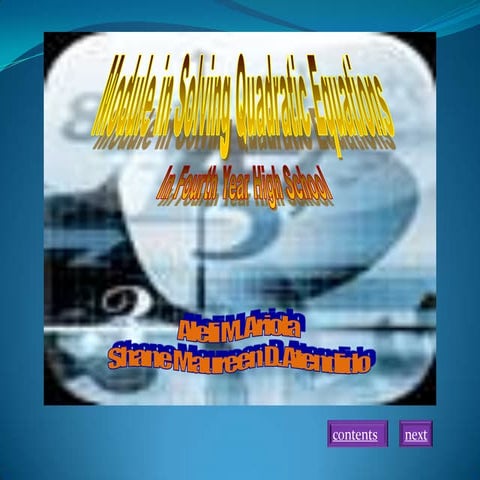 Module in solving quadratic equation