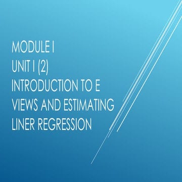Introduction to EViews & Data Types in Econometrics