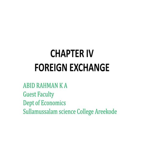 Module IV to Foreign Exchange.pdf Calicut University pdf economics
