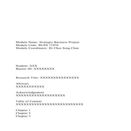 Module Name Strategic Business ProjectModule Co.docx