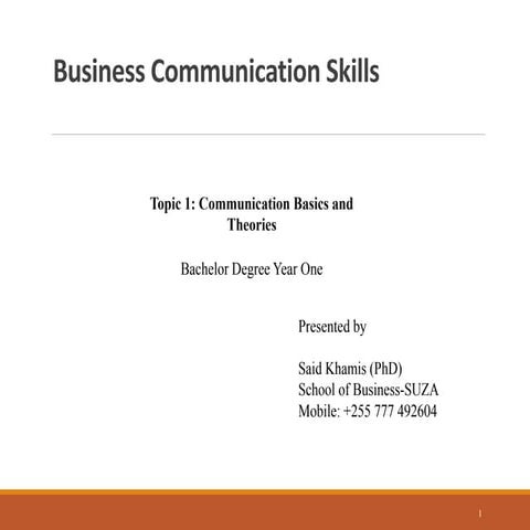 MODULE ONE Communication  Skills-1.ppt