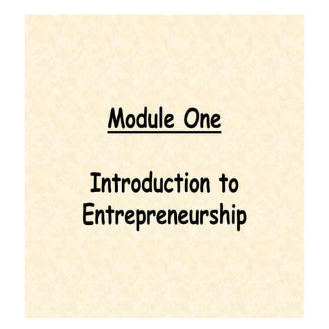 Introduction to Entrepreneurship
