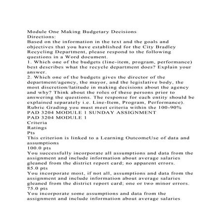 Module One Making Budgetary DecisionsDirectionsBased on the i.docx