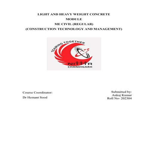 Module on light and heavy weight concrete