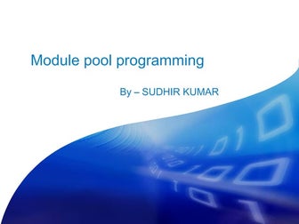 Module pool programming