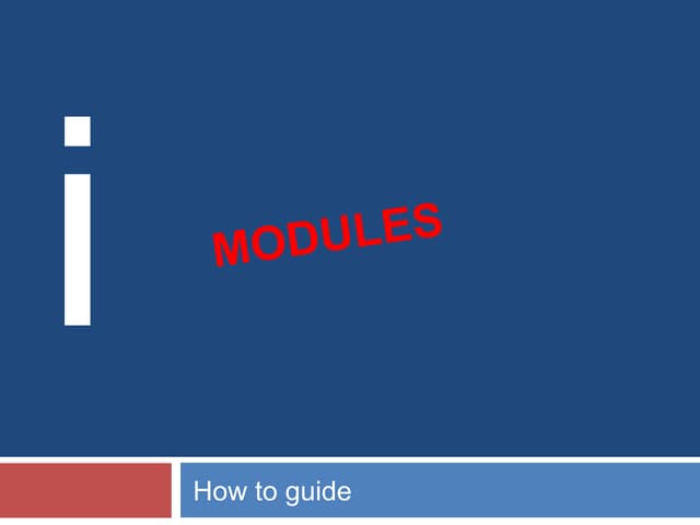 Working with modules