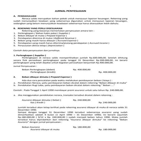 Jurnal penyesuaian perusahaan jasa