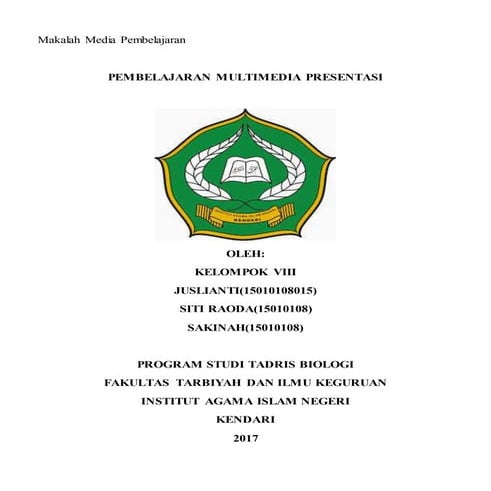 Modul tentang pembelajaran multimedia presentasi