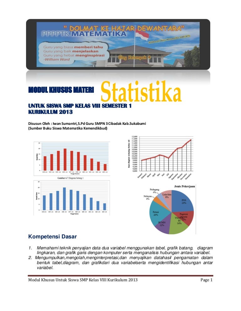 Modul Khusus Materi Statistika Kelas 8 Smp Modul Khusus Materi Statistika Kelas 8 Smp