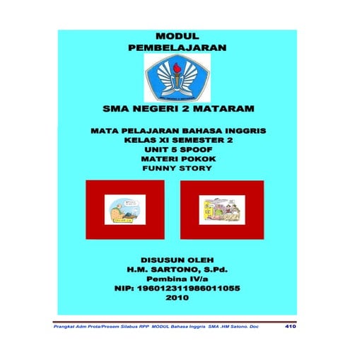 Modul kls xi unit 5 spoof funny story