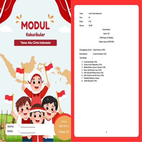 modul kokurikuler kelas 7A & 7B tema aku cinta Indonesia