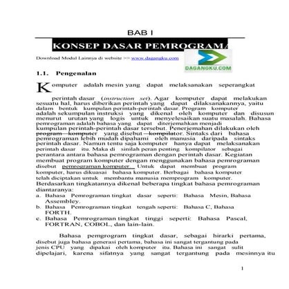 Modul mata kuliah konsep dasar pemrograman