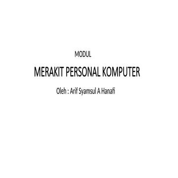 modul merakit personal computer untuk smk | PPT