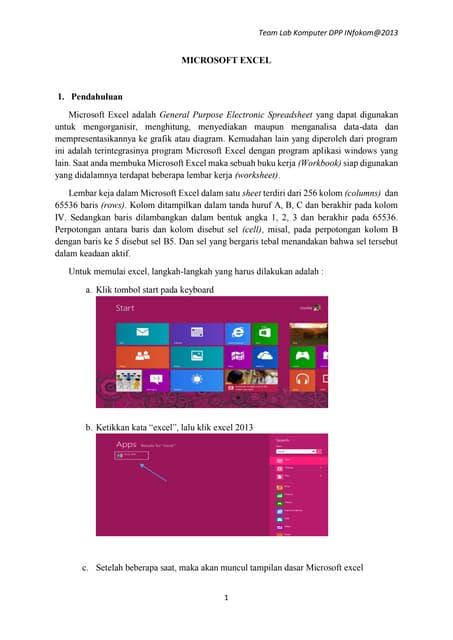 Modul microsoft excel 2013