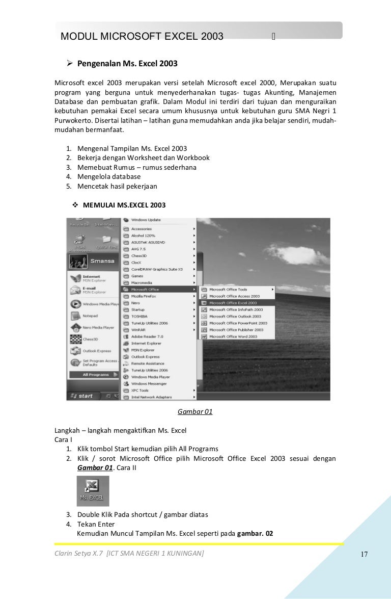 Modul Pembelajaran Microsoft Office Excel 2007 - Update Sekolah