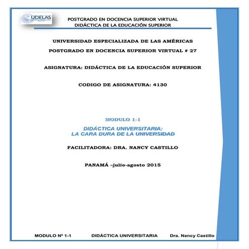 Modulo 1 1 didactica universitaria | PDF