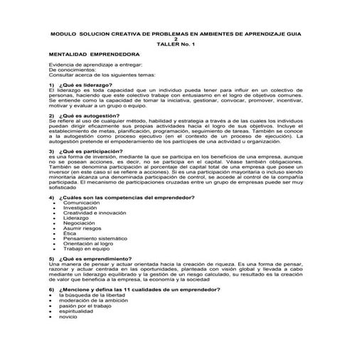 TALLERES LIBRO EMPRENDIMIENTO