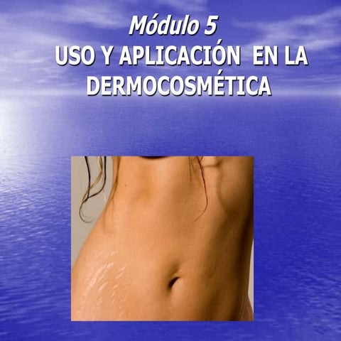 Modulo  aplicacion en la dermo cosmética massaggio oils