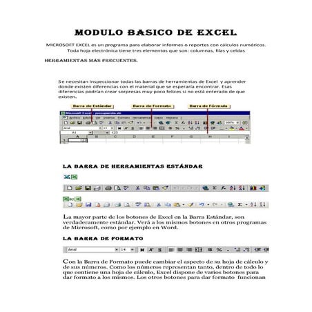 Modulo basico de excel | DOC